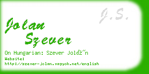 jolan szever business card